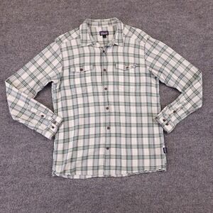 Patagonia Worn Wear Shirt Mens Large Tattersall Check 100% Organic Cotton